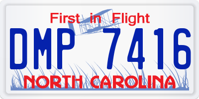 NC license plate DMP7416