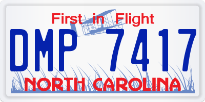 NC license plate DMP7417
