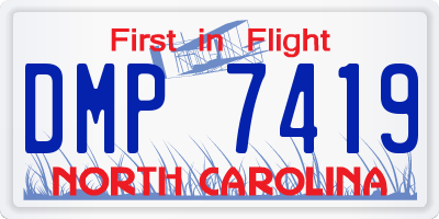 NC license plate DMP7419