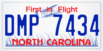 NC license plate DMP7434