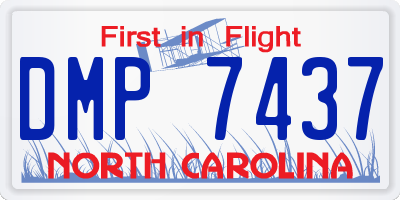 NC license plate DMP7437