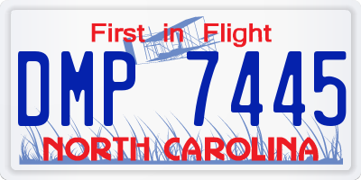 NC license plate DMP7445