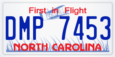 NC license plate DMP7453