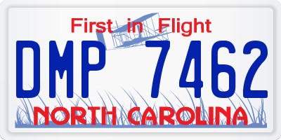 NC license plate DMP7462
