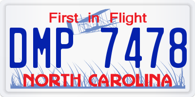 NC license plate DMP7478