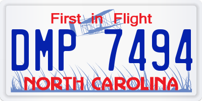 NC license plate DMP7494