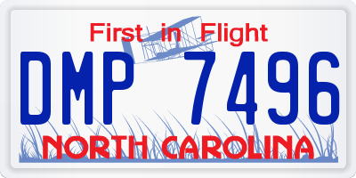NC license plate DMP7496