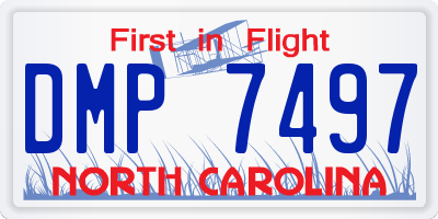 NC license plate DMP7497