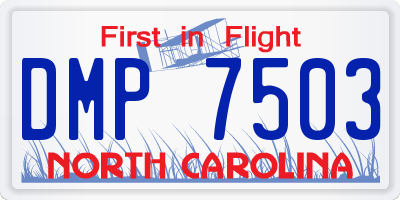 NC license plate DMP7503