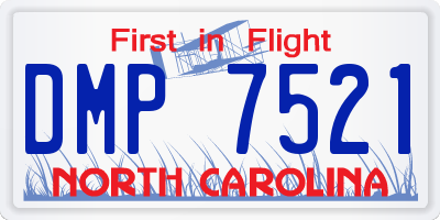 NC license plate DMP7521