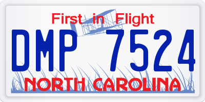 NC license plate DMP7524