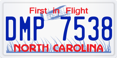 NC license plate DMP7538