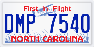 NC license plate DMP7540