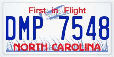 NC license plate DMP7548