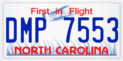 NC license plate DMP7553