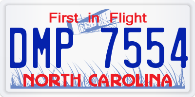 NC license plate DMP7554
