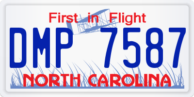 NC license plate DMP7587