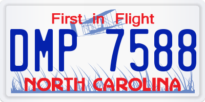 NC license plate DMP7588