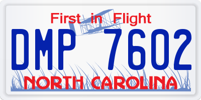 NC license plate DMP7602