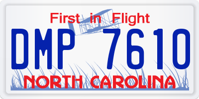 NC license plate DMP7610