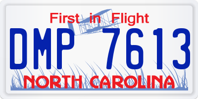 NC license plate DMP7613