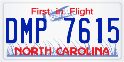 NC license plate DMP7615