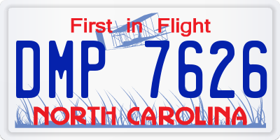 NC license plate DMP7626