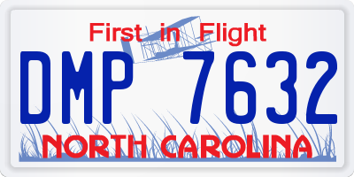 NC license plate DMP7632