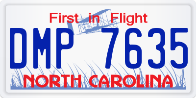 NC license plate DMP7635
