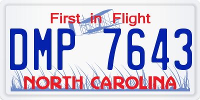 NC license plate DMP7643