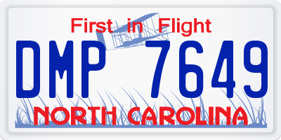 NC license plate DMP7649