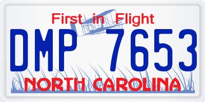 NC license plate DMP7653