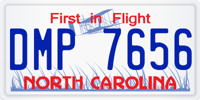 NC license plate DMP7656