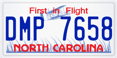 NC license plate DMP7658