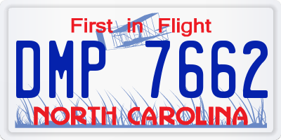 NC license plate DMP7662