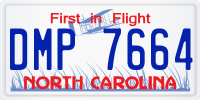 NC license plate DMP7664