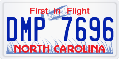 NC license plate DMP7696