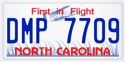 NC license plate DMP7709