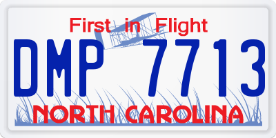 NC license plate DMP7713