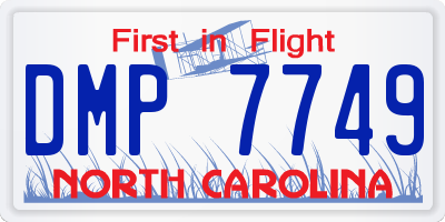 NC license plate DMP7749