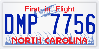 NC license plate DMP7756