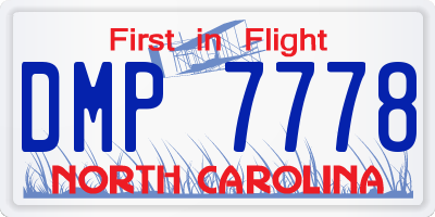 NC license plate DMP7778