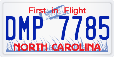 NC license plate DMP7785