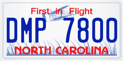 NC license plate DMP7800