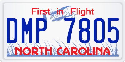 NC license plate DMP7805