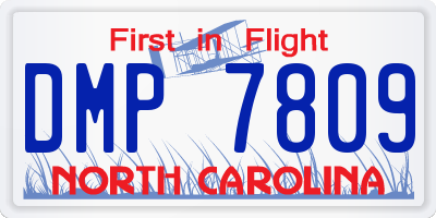 NC license plate DMP7809