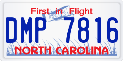 NC license plate DMP7816