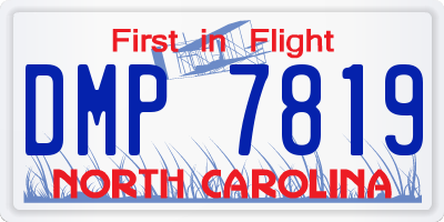 NC license plate DMP7819