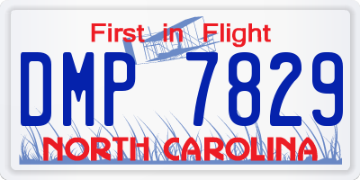 NC license plate DMP7829