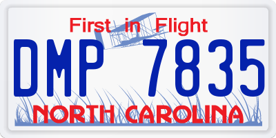NC license plate DMP7835